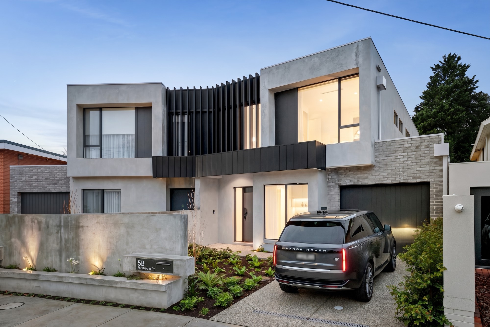 A completed MSN Developments home at dusk, inner Melbourne